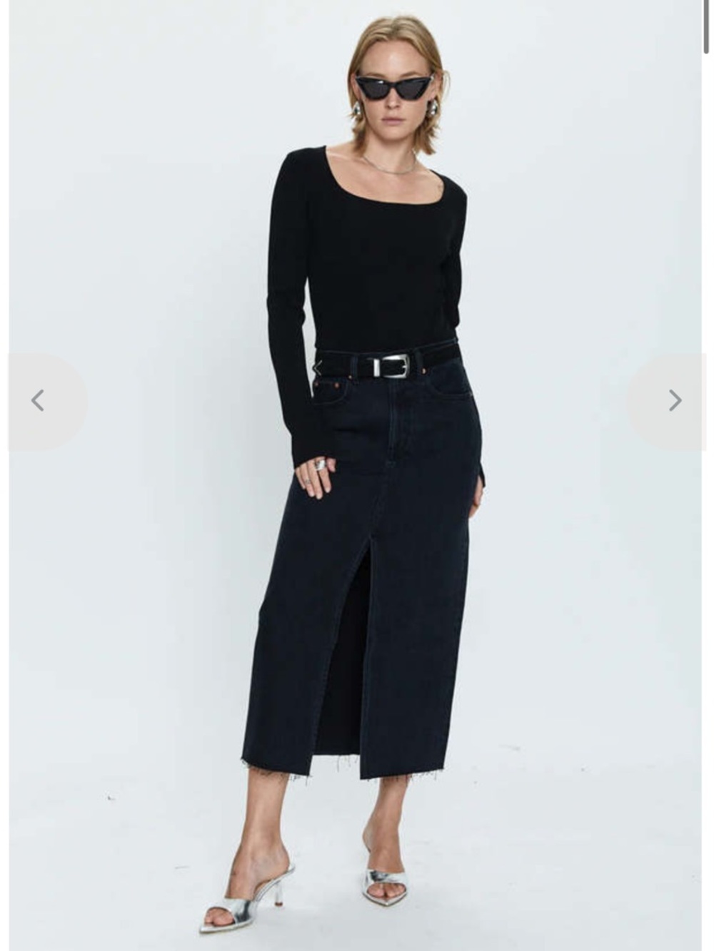 Pistola Alice Denim Skirt in Black Underground NWT